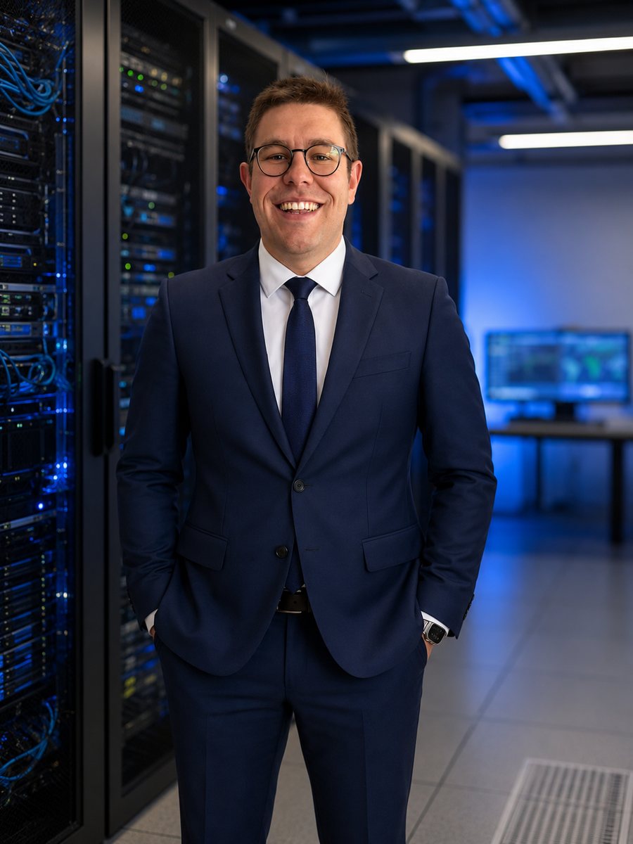 Kevin Wohlgemuth, Geschäftsführer IT-Consulting Wohlgemuth, im Rechenzentrum